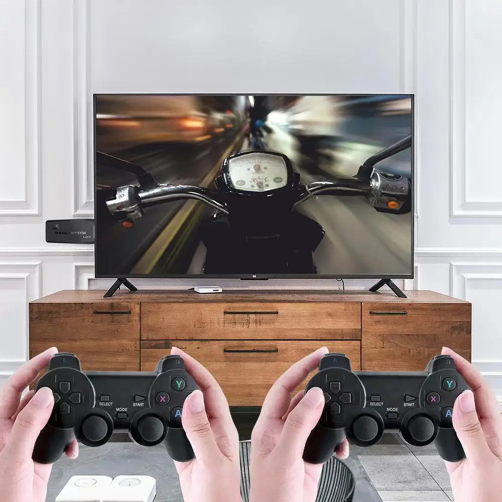 Consola reto M8 de 64 GB con 10.000 juegos, mando inalámbrico dual de 2,4 G, 4K ideal para regalo.
