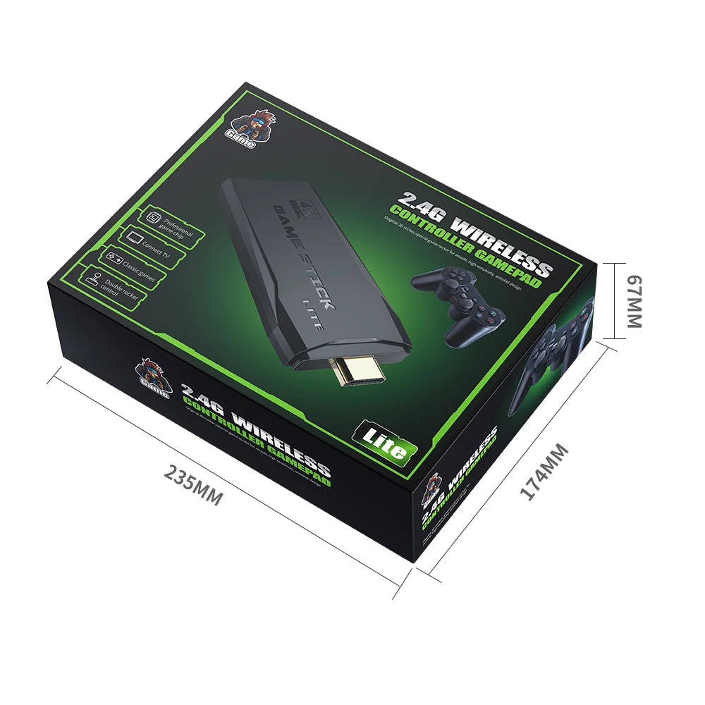 Consola reto M8 de 64 GB con 10.000 juegos, mando inalámbrico dual de 2,4 G, 4K ideal para regalo.