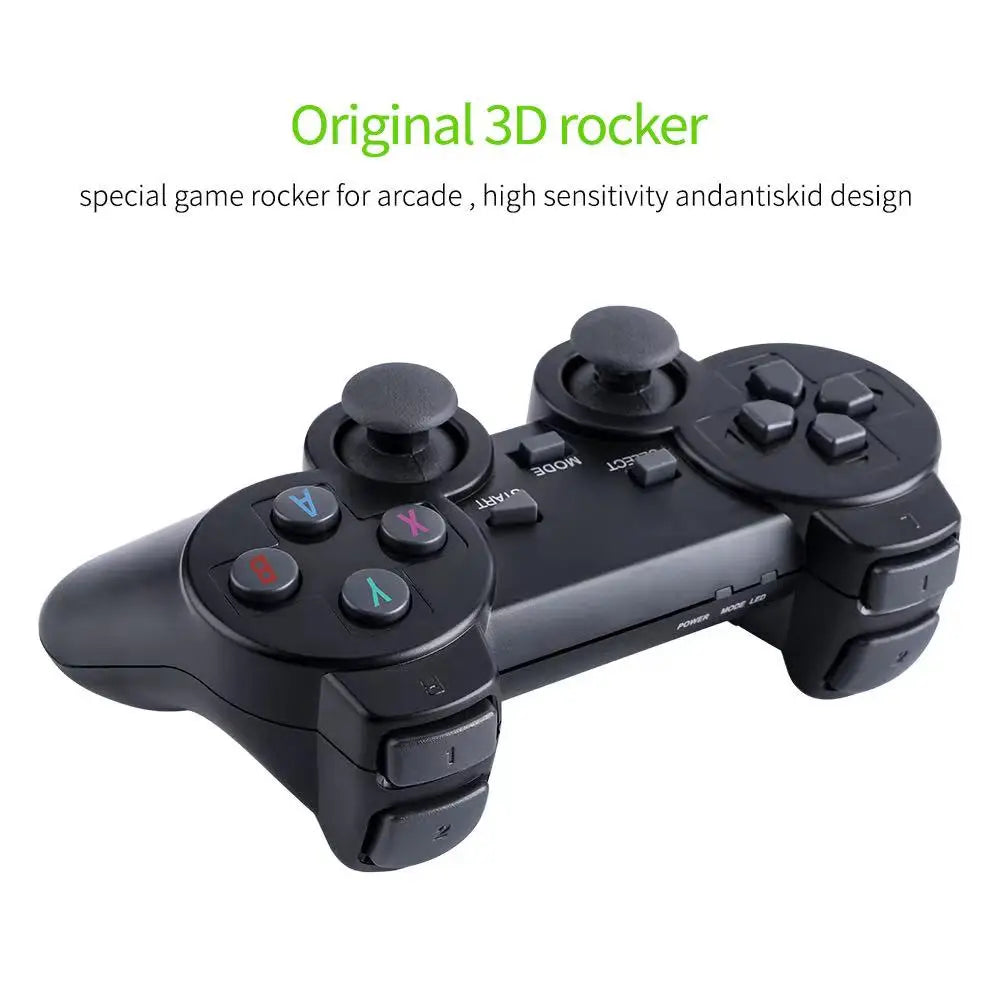 Consola reto M8 de 64 GB con 10.000 juegos, mando inalámbrico dual de 2,4 G, 4K ideal para regalo.