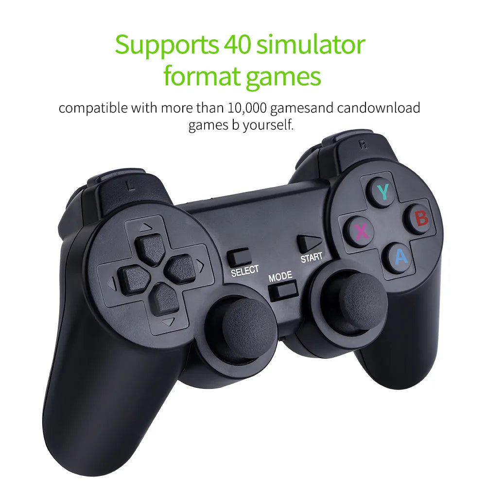 Consola reto M8 de 64 GB con 10.000 juegos, mando inalámbrico dual de 2,4 G, 4K ideal para regalo.