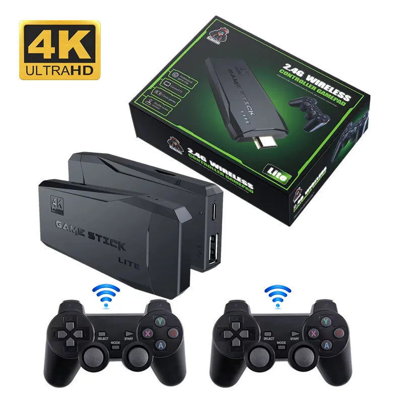 Consola reto M8 de 64 GB con 10.000 juegos, mando inalámbrico dual de 2,4 G, 4K ideal para regalo.