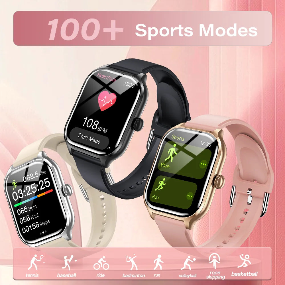 LAXASFIT 2025 New Smart Watch Bluetooth Call Message Reminder 24 Hour Health Monitoring Smart Watch Gift for Men and Women