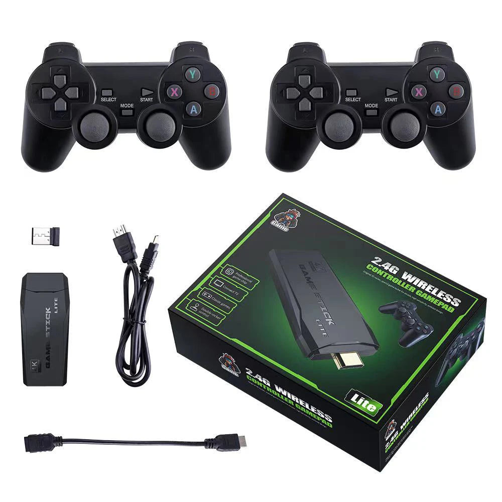 Consola reto M8 de 64 GB con 10.000 juegos, mando inalámbrico dual de 2,4 G, 4K ideal para regalo.