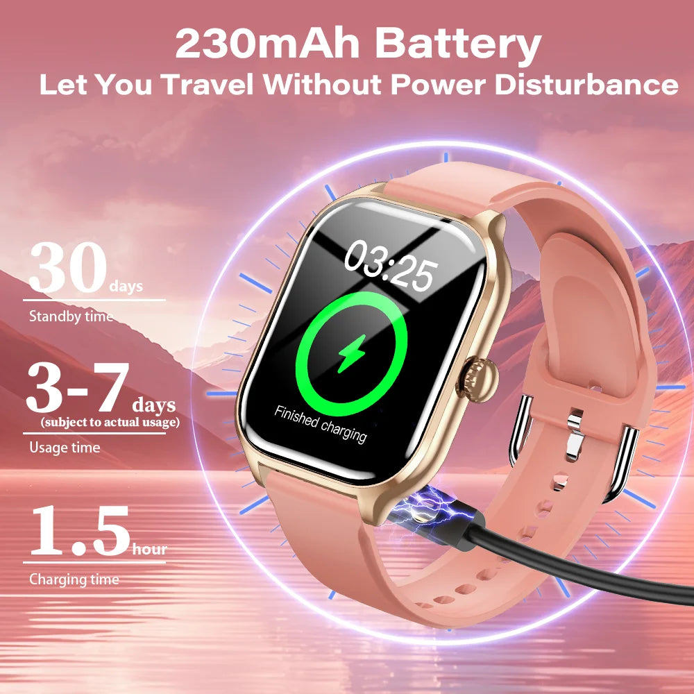 LAXASFIT 2025 New Smart Watch Bluetooth Call Message Reminder 24 Hour Health Monitoring Smart Watch Gift for Men and Women